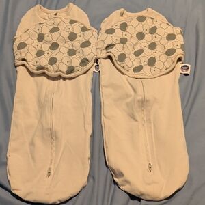 Nested Bean Cream and Gray Baby Sleep Sacks